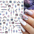3D Nails Sticker Spring Cartoon Animals Flowers Leaves Self Adhesive Decals Sliders Nail Art Accessories Decoration Decal Self-Adhesive 3D Wave Design Decoration for Women Girls Tape Nail Art Stickers Decal Decoration