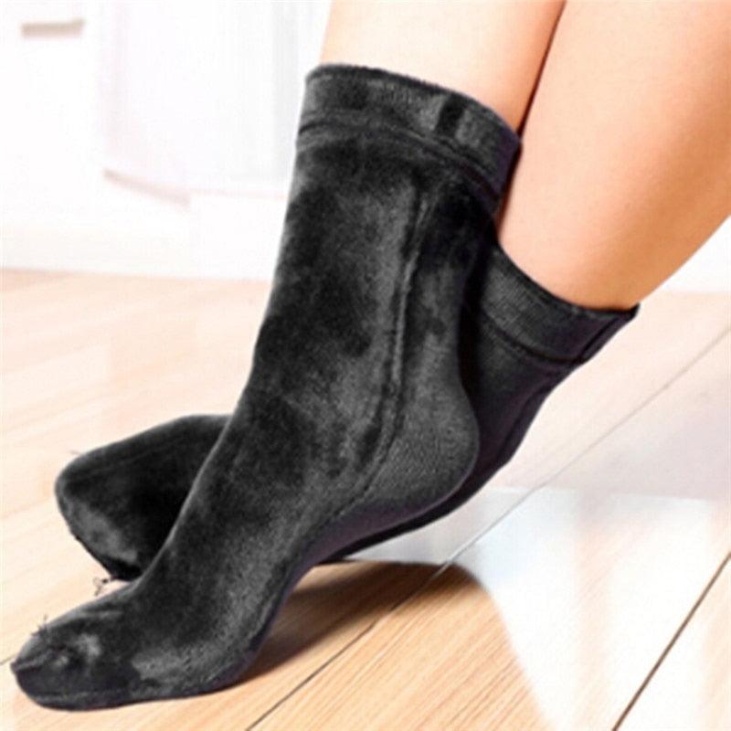 3Pairs Female Winter Warm Thicken Thermal Soft Casual Solid Color Socks Wool Cashmere Home Snow Boots Velvet Home Floor Sock For Women