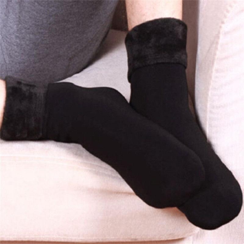 3Pairs Female Winter Warm Thicken Thermal Soft Casual Solid Color Socks Wool Cashmere Home Snow Boots Velvet Home Floor Sock For Women