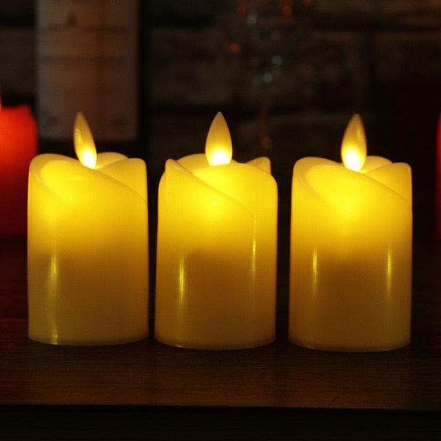 3pcs Led Flameless Candle Flameless Candles Led Candles Battery Operated Candles Plastic Simulated flame LED Birthday Candle Lights Christmas Wedding Party Home Decoration