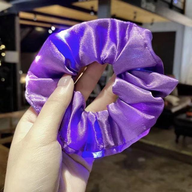 3Pcs New Arrival Girls LED Luminous Scrunchies Hairband Ponytail Holder Headwear Elastic Hair Bands Solid Color Hair Accessories Ponytail Holder Accessories for Women And Girls