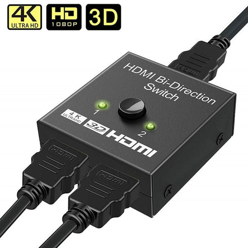 4K HDMI Switch Splitter 2 Ports Bi-Directional HDMI Switch 2 Port Display Selector Switcher Splitter Supports Ultra HD 4K 1080P 3D HDR For HDTV Gaming - STEVVEX Cable - 220, 4K display port, 4K HDMI Cable, 4K HDMI Switch Splitter, 4k ultra HD, adapter, Adapter cables, adapter for monitor, adapter for tv, Bi-Directional HDMI Switch, cable, cable convertor, cable for PC, display port, HDMI Splitter, HDMI Switch 2 Port, HDMI Switch Splitter, Splitter, Switch Splitter, VGA - Stevvex.com