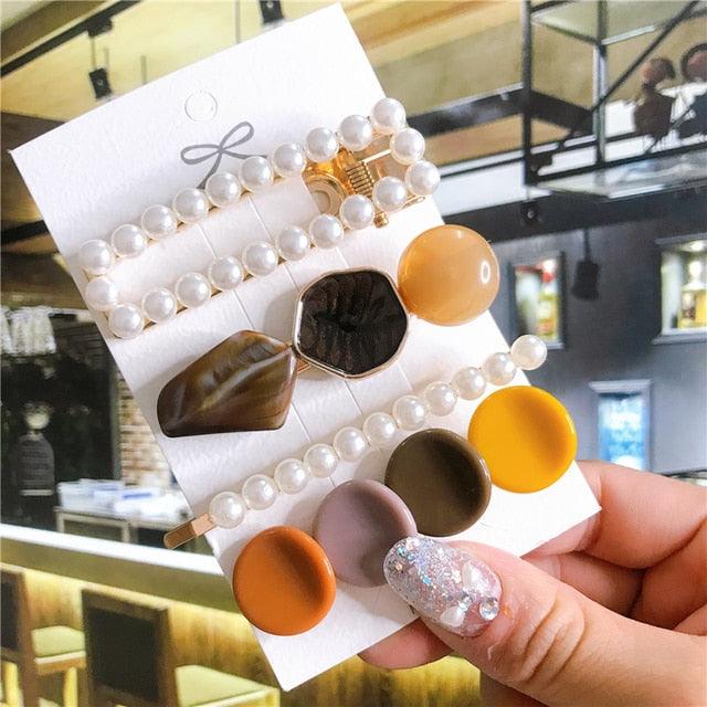 4pcs/set Women Hair Accessories Jewelry Korean Simulation Pearl Barrette Love Hearts Hair Clips For Girls Pink Hairpins Wedding Hair Accessories for Brides and Bridesmaids