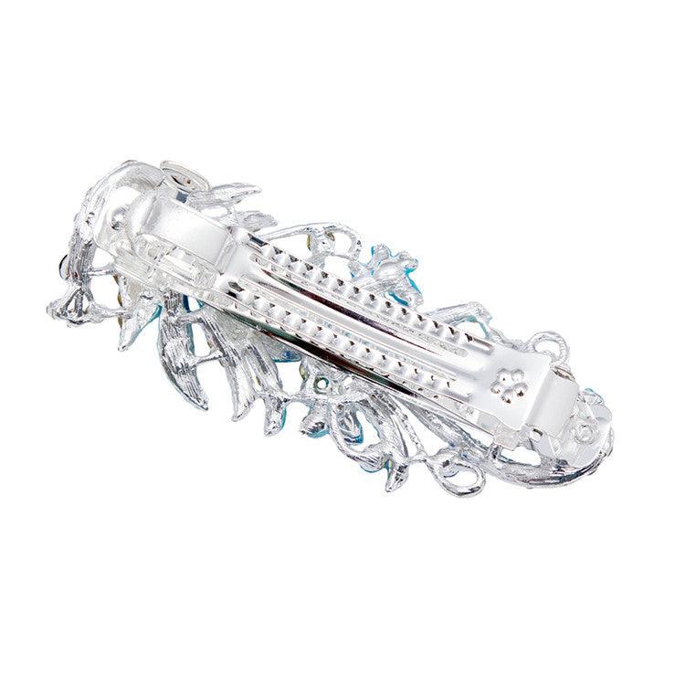 5 Colors Trendy Peacock Barrettes Crystal Flower Hairpins Headwear For Hair Women Romantic Headdress Wedding Hair Accessories for Brides and Bridesmaids