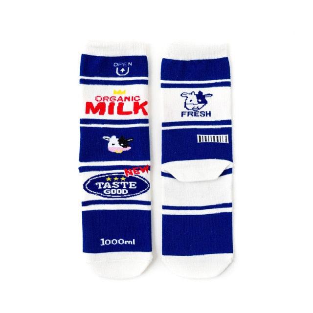 5 Pairs Women's Colorful Cotton Socks Fruits Banana Avocado Lemon Egg Cookie Donuts Food Happy Color Socks - ALLURELATION - 500, colorful socks, cotton socks, happy color socks, mens socks, Socks, socks for men, socks for women, womens cotton socks, womens socks - Stevvex.com