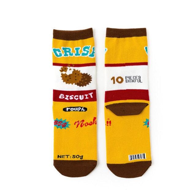 5 Pairs Women's Colorful Cotton Socks Fruits Banana Avocado Lemon Egg Cookie Donuts Food Happy Color Socks - ALLURELATION - 500, colorful socks, cotton socks, happy color socks, mens socks, Socks, socks for men, socks for women, womens cotton socks, womens socks - Stevvex.com