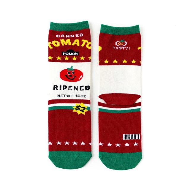 5 Pairs Women's Colorful Cotton Socks Fruits Banana Avocado Lemon Egg Cookie Donuts Food Happy Color Socks - ALLURELATION - 500, colorful socks, cotton socks, happy color socks, mens socks, Socks, socks for men, socks for women, womens cotton socks, womens socks - Stevvex.com