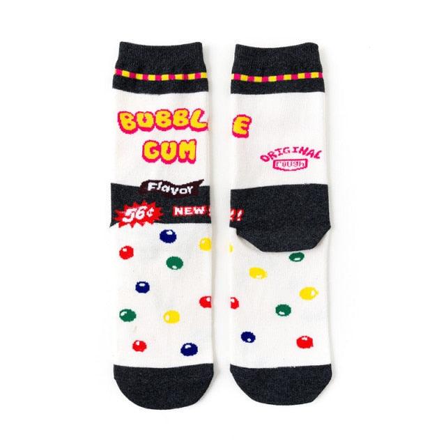 5 Pairs Women's Colorful Cotton Socks Fruits Banana Avocado Lemon Egg Cookie Donuts Food Happy Color Socks - ALLURELATION - 500, colorful socks, cotton socks, happy color socks, mens socks, Socks, socks for men, socks for women, womens cotton socks, womens socks - Stevvex.com