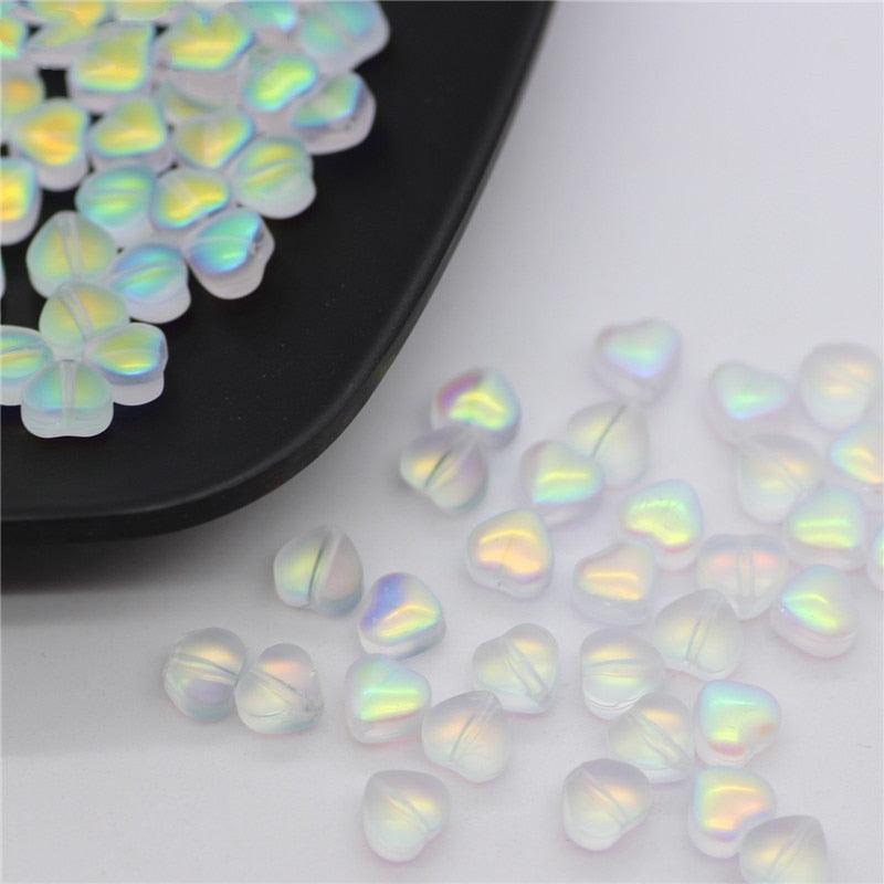 50PC/lot 8mm Frosted Gradient Color Star Beads Glass Loose Spacer Beads for Jewelry Making Handmade Accessories Acrylic Beads Star Shape Beads in Beads Spacer for Jewelry Making