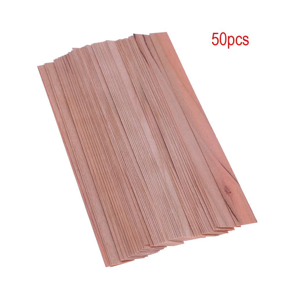 50Pcs Candle Wood Wick for Candles Smokeless Wooden Wicks for Candle Making Crackling Wood Wick for DIY Candles Soy or Palm Wax Form for Candle Making Supplies Wood Wicks