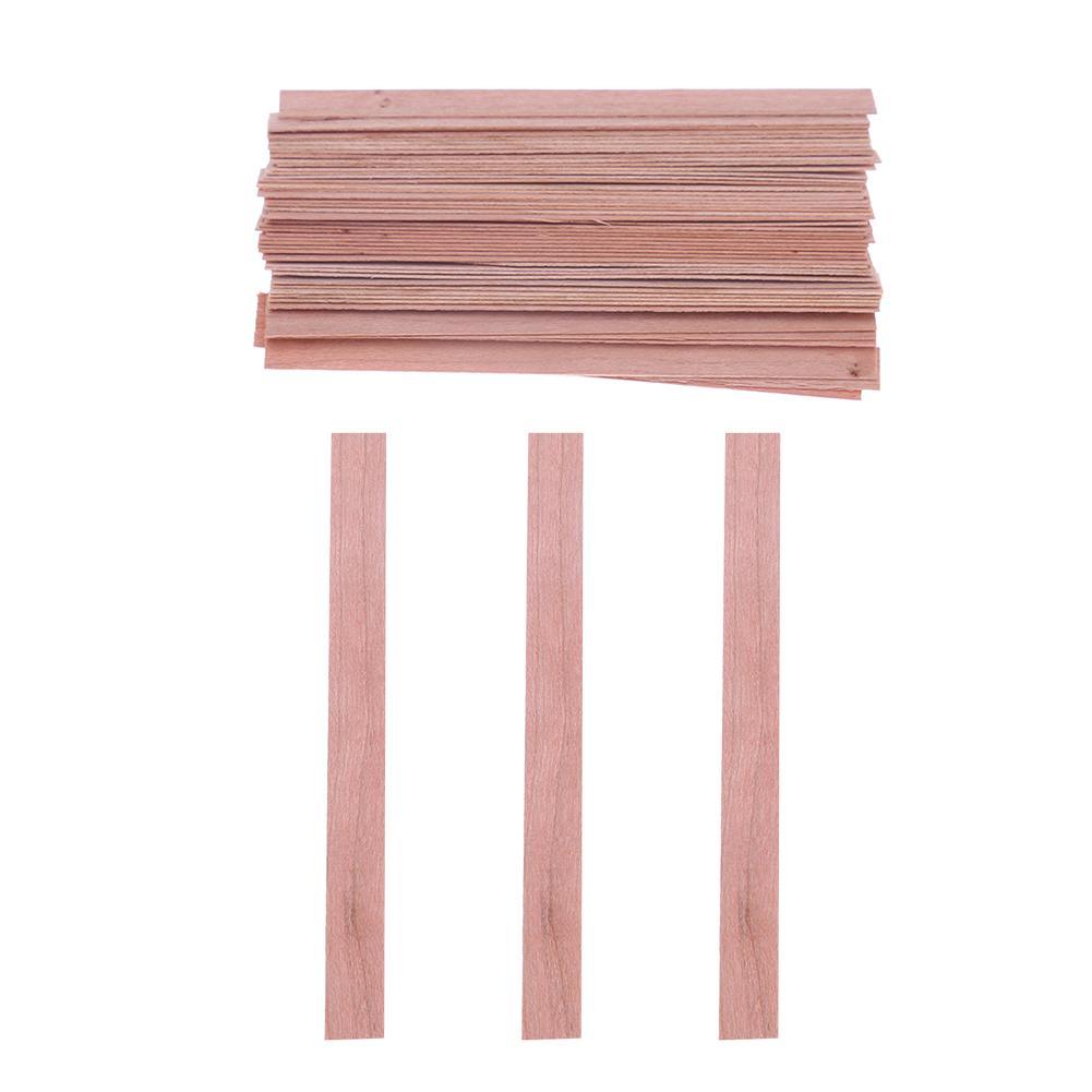 50Pcs Candle Wood Wick for Candles Smokeless Wooden Wicks for Candle Making Crackling Wood Wick for DIY Candles Soy or Palm Wax Form for Candle Making Supplies Wood Wicks