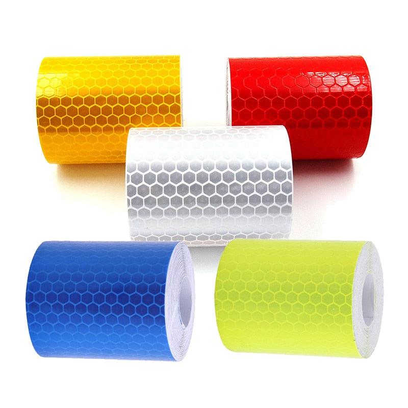 5cm*100cm Car Reflective Tape Safety Warning Car Decoration Waterproof White Silver Red Reflective Tape Sticker Reflector Protective Tape Strip Film Auto Motorcycle Sticker Reflective Tape for Trailer Car Truck Reflectors