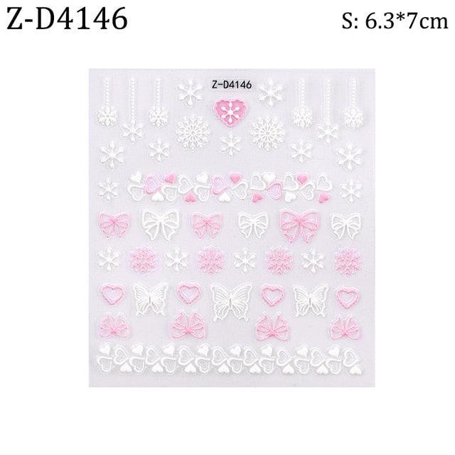 5D Sweater Nail Sticker Acrylic Engraved Winter Charm Designs Beauty Cloth Christmas Patterns Nails Art Decoration Tools  Nail Art Stickers Decor Tip Transfer Nail Decals Sticker For Pretty Girl Self-Adhesive Nail Decals Designer Nail Stickers