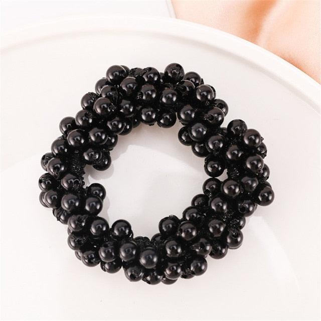 6 Colors Woman Elegant Pearl Hair Ties Beads Girls Scrunchies Rubber Bands Ponytail Holders Hair Accessories Elastic Hair Band No Metal Hairband Girls Elegant Headwear Accessories Wraps Hoop Clips