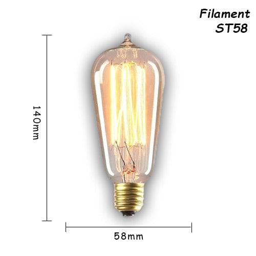 6 pcs/lot Edison Light Bulb Vintage Lamp For Home Bedroom Living Room Decor Vintage Bulbs Antique Style Incandescent Light Bulbs For Chandeliers Wall