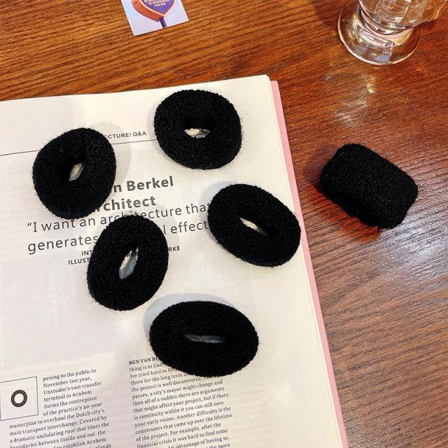 6/12 Pcs Women Girl Cute Knitting Solid Scrunchies Rubber Band Children Soft Elastic Hair Bands Colorful Large Hair Ties, Strong Elastic Hair Bobbles for Ponytail Holder Sweet Hair Accessories Set