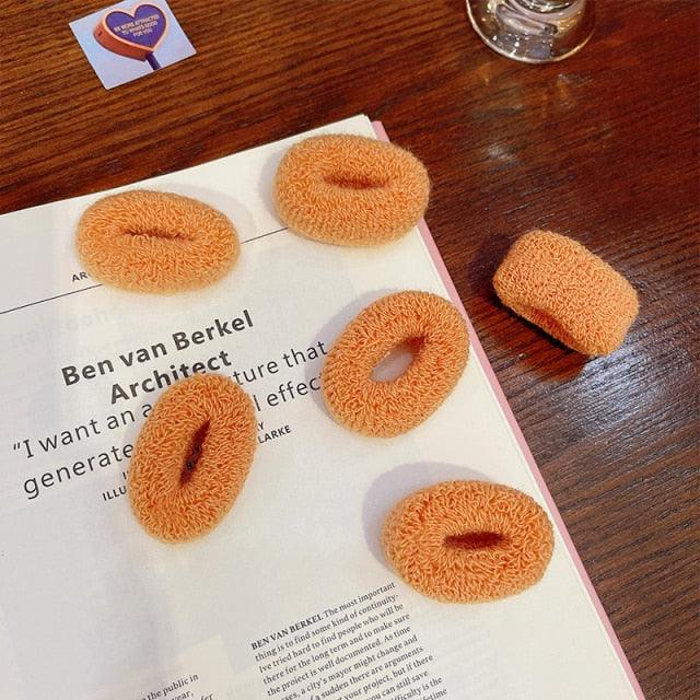 6/12 Pcs Women Girl Cute Knitting Solid Scrunchies Rubber Band Children Soft Elastic Hair Bands Colorful Large Hair Ties, Strong Elastic Hair Bobbles for Ponytail Holder Sweet Hair Accessories Set