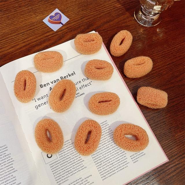 6/12 Pcs Women Girl Cute Knitting Solid Scrunchies Rubber Band Children Soft Elastic Hair Bands Colorful Large Hair Ties, Strong Elastic Hair Bobbles for Ponytail Holder Sweet Hair Accessories Set