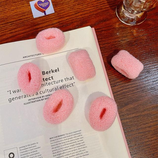 6/12 Pcs Women Girl Cute Knitting Solid Scrunchies Rubber Band Children Soft Elastic Hair Bands Colorful Large Hair Ties, Strong Elastic Hair Bobbles for Ponytail Holder Sweet Hair Accessories Set