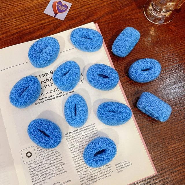 6/12 Pcs Women Girl Cute Knitting Solid Scrunchies Rubber Band Children Soft Elastic Hair Bands Colorful Large Hair Ties, Strong Elastic Hair Bobbles for Ponytail Holder Sweet Hair Accessories Set