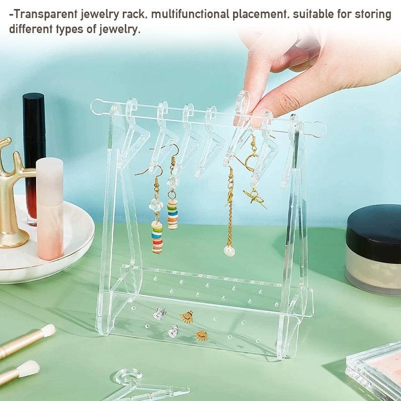 8PCS Hanger Transparent Acrylic Jewelry Creative Display Rack Earring Jewelry Storage Pendants Storage Ornaments  Dangle Earring Hanging Organizer Mini Earring Necklace Hanger Jewelry Organizer
