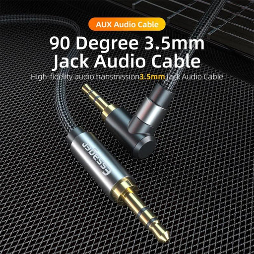 90Degree 3.5mm Right Angle AUX Audio Cable Jack For Headphone Extension Wire - STEVVEX Cable - 220, 3.5mm audio extension, 90 degree right angle aux, audio cable, audio cable for laptop, audio cable for monitor, audio cable for pc, audio cable for projector, audio cable jack, audio convertor, audio streaming, cable, cables, headphones cable, male to male speaker cord - Stevvex.com