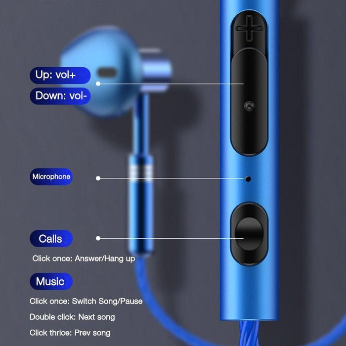 9D Stereo Earphones Mic Headphone Headset In-ear Wired Headphones Bass Wire Earphone Earbud Phone Headset With Microphone Wired Earbuds Noise Isolating in-Ear Headphones Earphones with Mic Volume Control Plug for Sports Workout Compatible