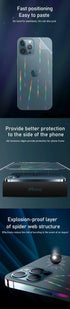 Gradient Laser Aurora Hydrogel Film For iPhone 13 11 12 Pro Max Mini X XS XR 7 8 Plus SE 2 Screen Protector Soft Full Back Cover  Thin Scratch Resistant Back Screen Guard for Iphone