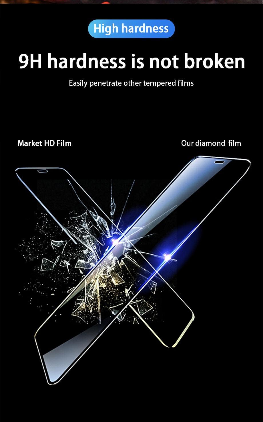3pcs Full Cover Protective Glass On For Iphone 11 12 13 Pro Max Tempered Glass Film Iphone X Xr Xs Screen Protector Curved Edge Anti Scratch Bubble Free Smooth Tempered Glass Screen Protector