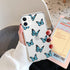 Fashion Butterfly Transparent Phone Case For iPhone 11 12 13 Pro Max 12 Mini Beautiful Butterfly Soft Butterfly Silicone Protective Case Clear Back Cover