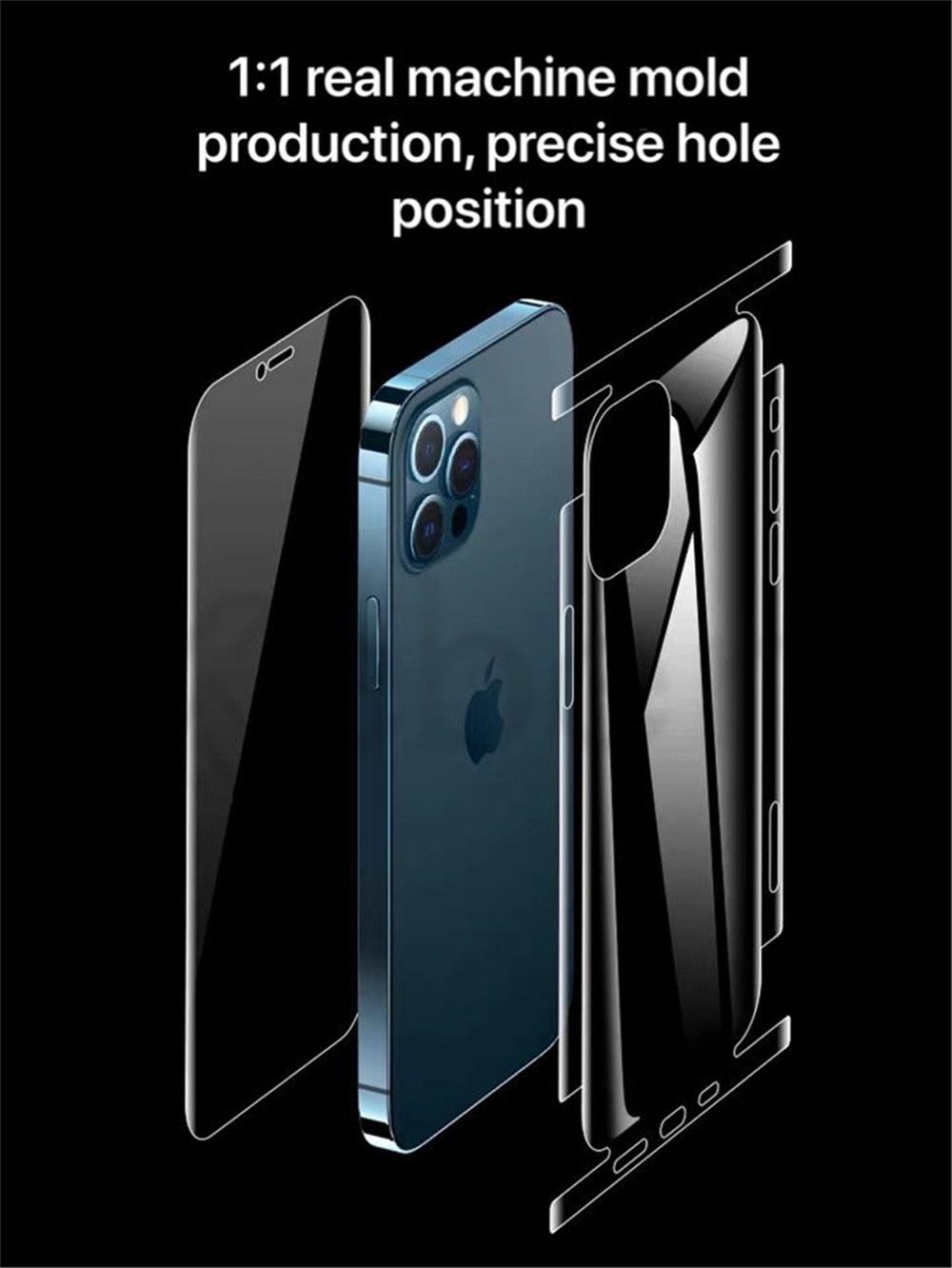 360 Front+Back Full Body Film On the Screen Protector For iPhone 14 13 Pro Max 12 Temper Film Premium HD Clarity Anti-Fingerprint/Scratch Screen Protector 11 Mini Ultra Thin Matte Clear Cover