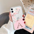 Fashion Initial Letter A Z Fashion Phone Case For iPhone 13 11 Pro Max 12 Pro Max Mini X XR 7 8Plus Luxury Pink Transparent Soft Ultra Slim Anti-Scratch Flower Clear Cover