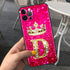 Pink Shiny Letter Phone Case For Iphone 11 7 Pro Xr X Xs Max 6 6s 8 Plus Glitter Rhinestone Phone Cover Soft Cover Shockproof Glitter Sparkle Case Girly Women Protective Pink Cover