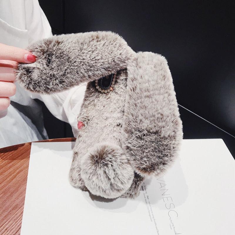 Comfortable Bunny Funny Women Phone Cover For iPhone 12 mini 11 Pro Max Hairy Cute Rabbit Animal Case For iPhone XS MAX XR Soft Lightweight Phone Cover Girl Gifts