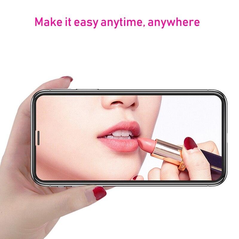 Glue Anti Scratch Mirror Screen Protector Tempered Glass For iphone 13 12 11 Pro XS Max X XR 7 8 Plus Makeup Mirror Tempered Glass for Iphone 11 12Pro 13pro Max Mirror Screen Protectors