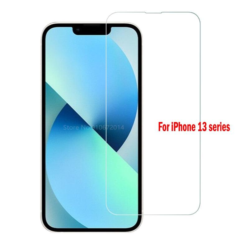 3pcs For iPhone 12 13 Mini 14 Pro Max Glass Screen Protector For iPhone XR XS SE 2022 6 7 8 Plus 13 Pro Max Glass Not Full Cover Curved Edge Anti Explosion Temper Glass Screen Protector for iPhone