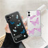 Fashion Butterfly Transparent Phone Case For iPhone 11 12 13 Pro Max 12 Mini Beautiful Butterfly Soft Butterfly Silicone Protective Case Clear Back Cover