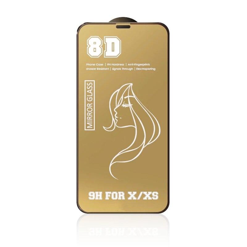Glue Anti Scratch Mirror Screen Protector Tempered Glass For iphone 13 12 11 Pro XS Max X XR 7 8 Plus Makeup Mirror Tempered Glass for Iphone 11 12Pro 13pro Max Mirror Screen Protectors