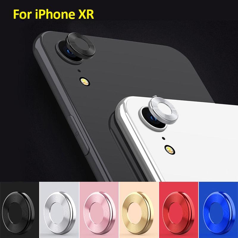 Camera Cover Anti-Scratch Tempered Glass Film For iPhone XR Camera Lens Protector Ring Plating Aluminum For iPhone XR Camera Case Cover Ring Protection