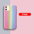 Luxury Rainbow Silicone Case For iPhone 11 X Xr Xs Max Case 12 11 Pro Max 6 6s 7 8 Plus Modern Colorful Shockproof Back Cover Rainbow Color Soft Silicon Back Cover Case