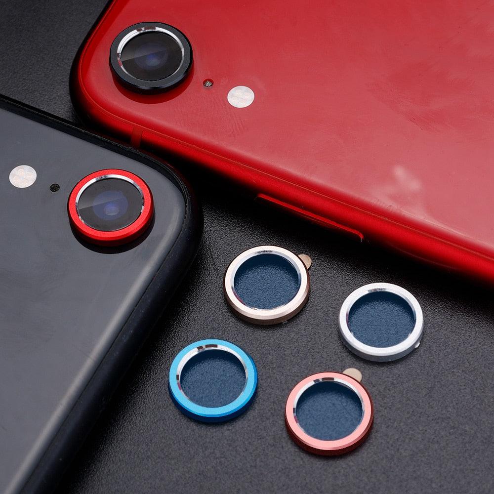 Camera Protection Ring with Metal Camera Protection Film For iPhone XR Metal Camera Protector Ring Circle Compatible with iPhone XR Aluminum Alloy Back Lens Protective Glass Cover
