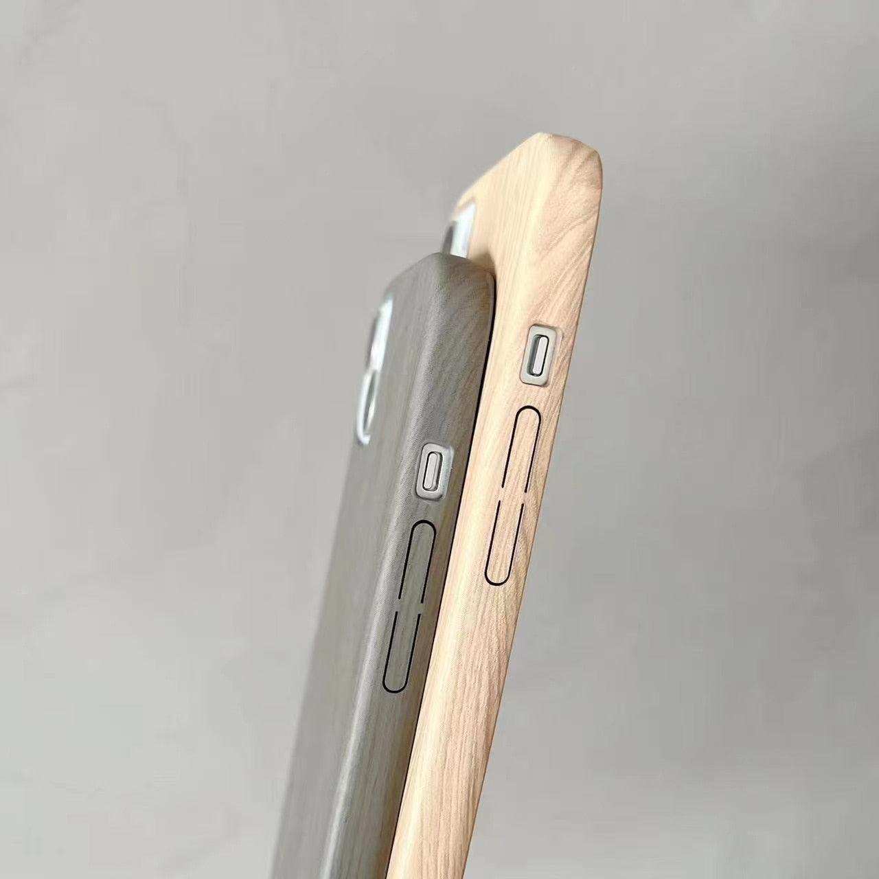 Luxury Wood Phone Case For iPhone 13 12 11 Pro X XS Max XR 8 7 Plus SE Retro Soft Wood Case Slim Hard Cover with Real Wooden Finish Protective Cover