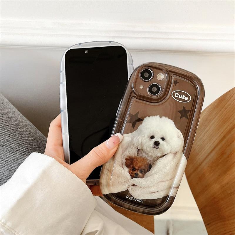 Cute Scottish Plaid Lattice Soft Case For Iphone 14 13 12 11 Pro Max X Xr Xs Max Lovely Dog Shockproof Protective Cover Checkered Plaid Soft Silicone Case