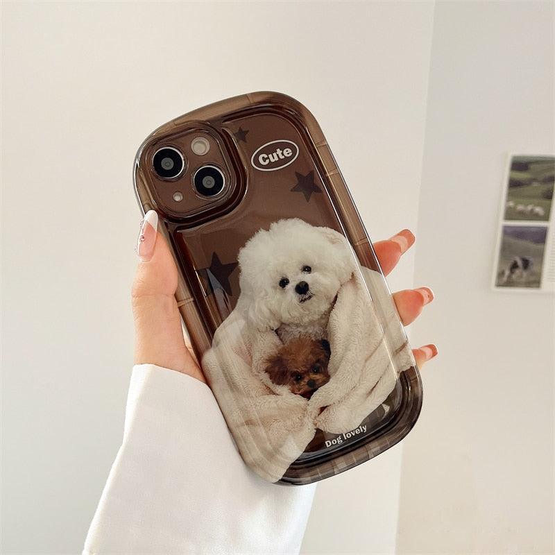 Cute Scottish Plaid Lattice Soft Case For Iphone 14 13 12 11 Pro Max X Xr Xs Max Lovely Dog Shockproof Protective Cover Checkered Plaid Soft Silicone Case