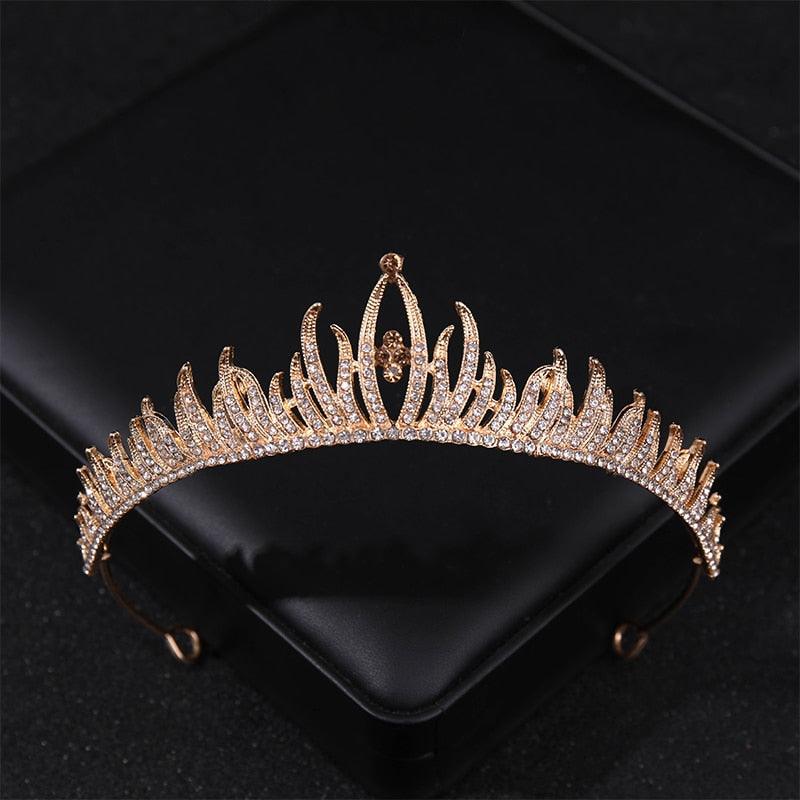 Simulated Pearls Crystal Wedding Tiaras And Crowns For Queen Princess Gold Silver Color Women Hair Jewelry Luxury Crystal Bridal Crown Tiaras Fashion Hair Jewelry Diadem Tiara For Women Bride Wedding Hair Accessories