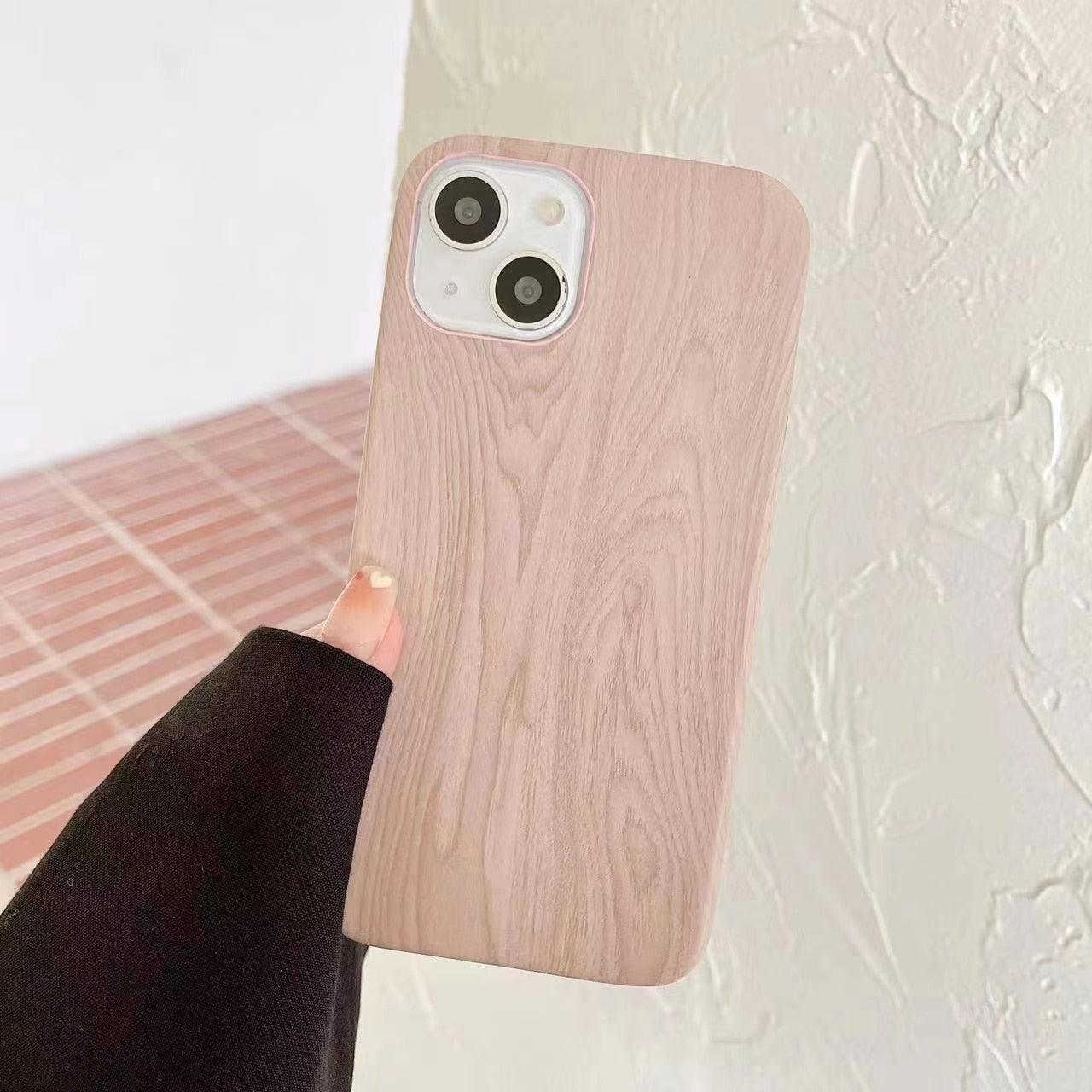 Luxury Wood Phone Case For iPhone 13 12 11 Pro X XS Max XR 8 7 Plus SE Retro Soft Wood Case Slim Hard Cover with Real Wooden Finish Protective Cover