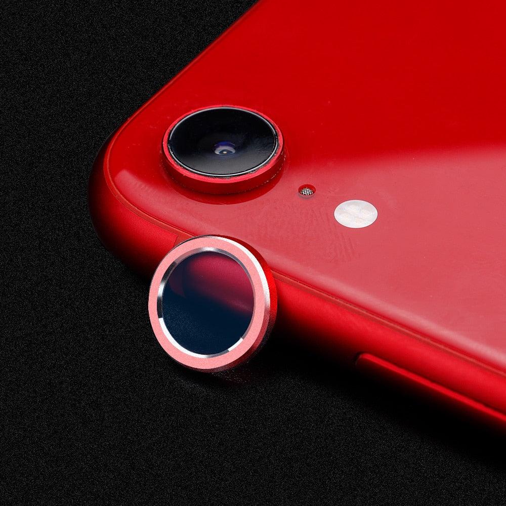 Camera Protection Ring with Metal Camera Protection Film For iPhone XR Metal Camera Protector Ring Circle Compatible with iPhone XR Aluminum Alloy Back Lens Protective Glass Cover