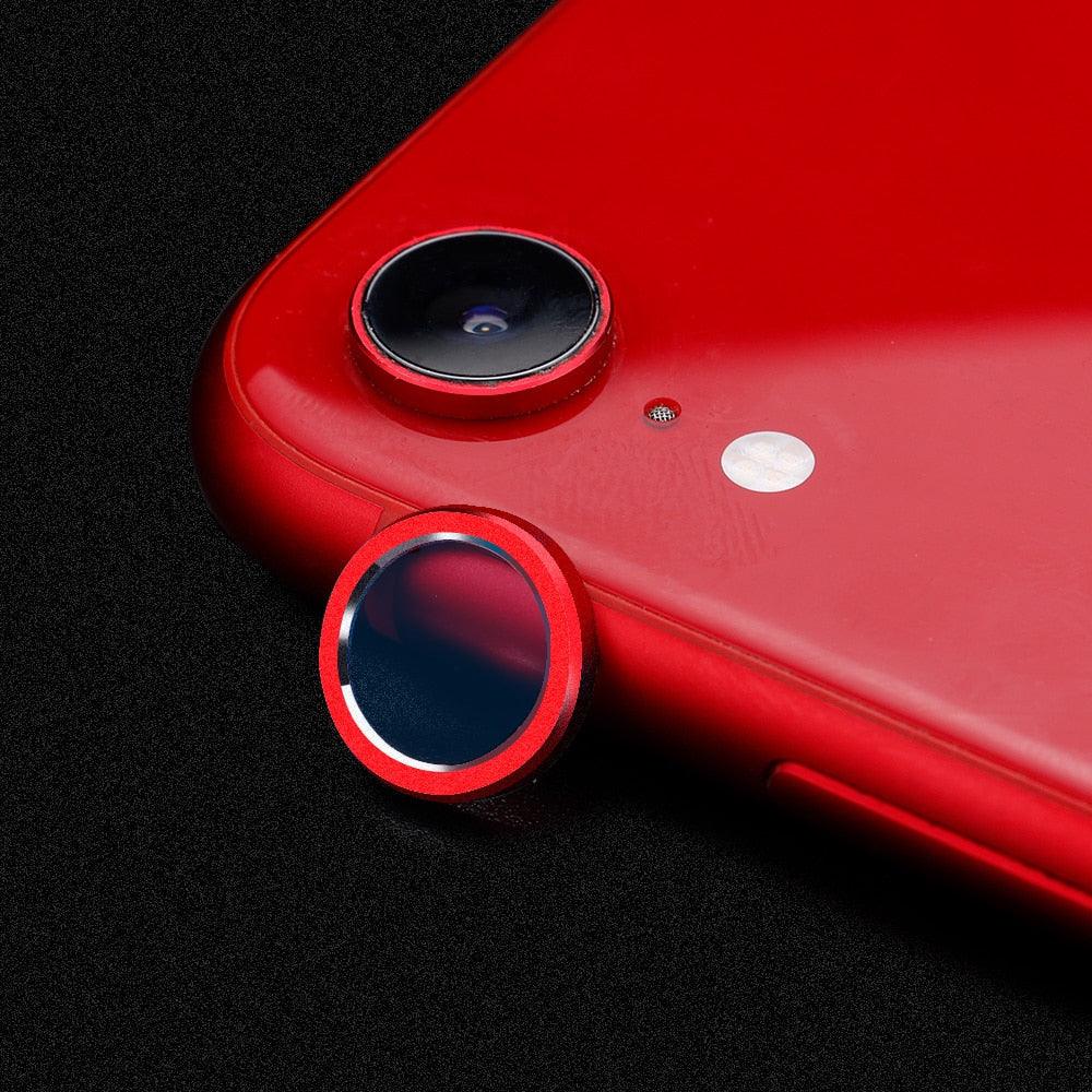 Camera Protection Ring with Metal Camera Protection Film For iPhone XR Metal Camera Protector Ring Circle Compatible with iPhone XR Aluminum Alloy Back Lens Protective Glass Cover