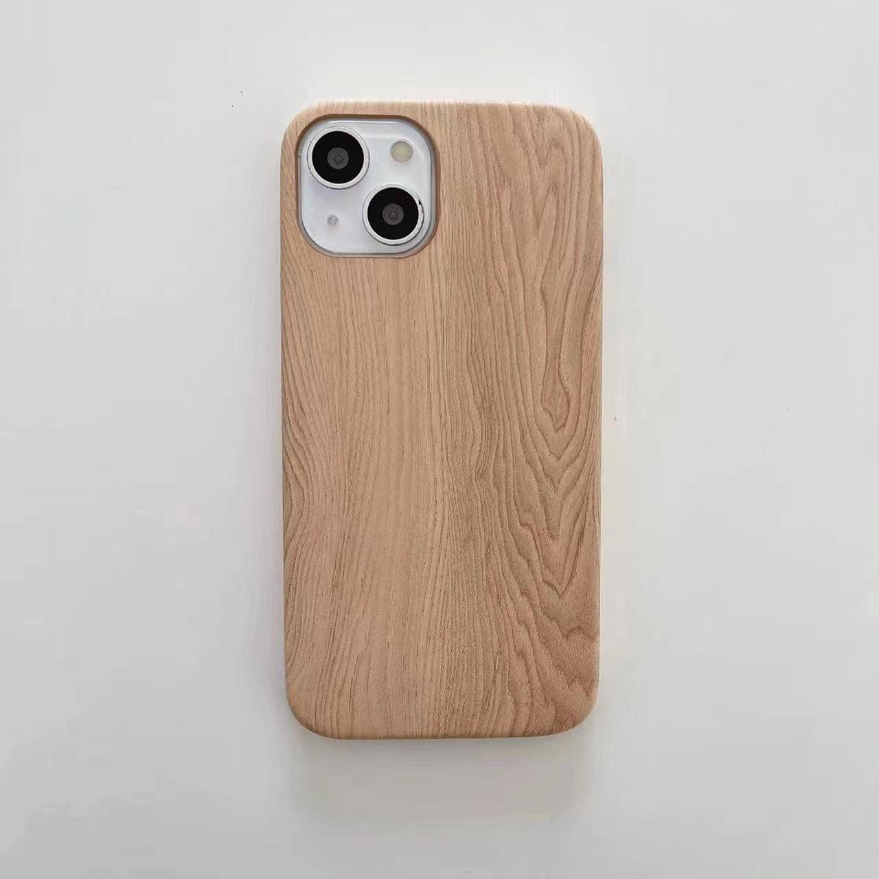 Luxury Wood Phone Case For iPhone 13 12 11 Pro X XS Max XR 8 7 Plus SE Retro Soft Wood Case Slim Hard Cover with Real Wooden Finish Protective Cover