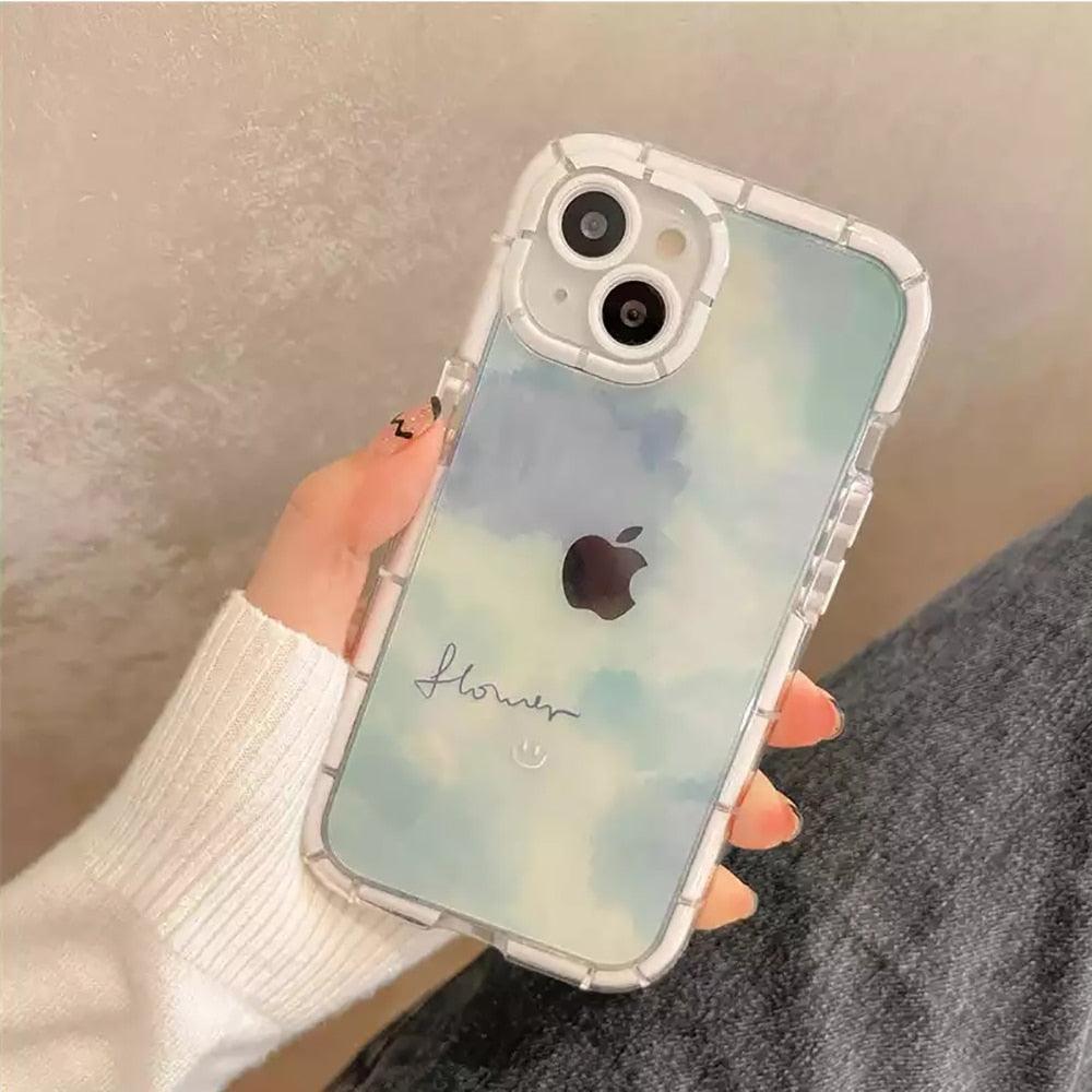 Cute Love Heart Soft Shockproof Bumper Transparent Phone Case For iPhone 12 13 Pro Max Silicone Back Cover Case  Cute Side Small Pattern for Women Girls Soft Silicone Shockproof Protective Cover